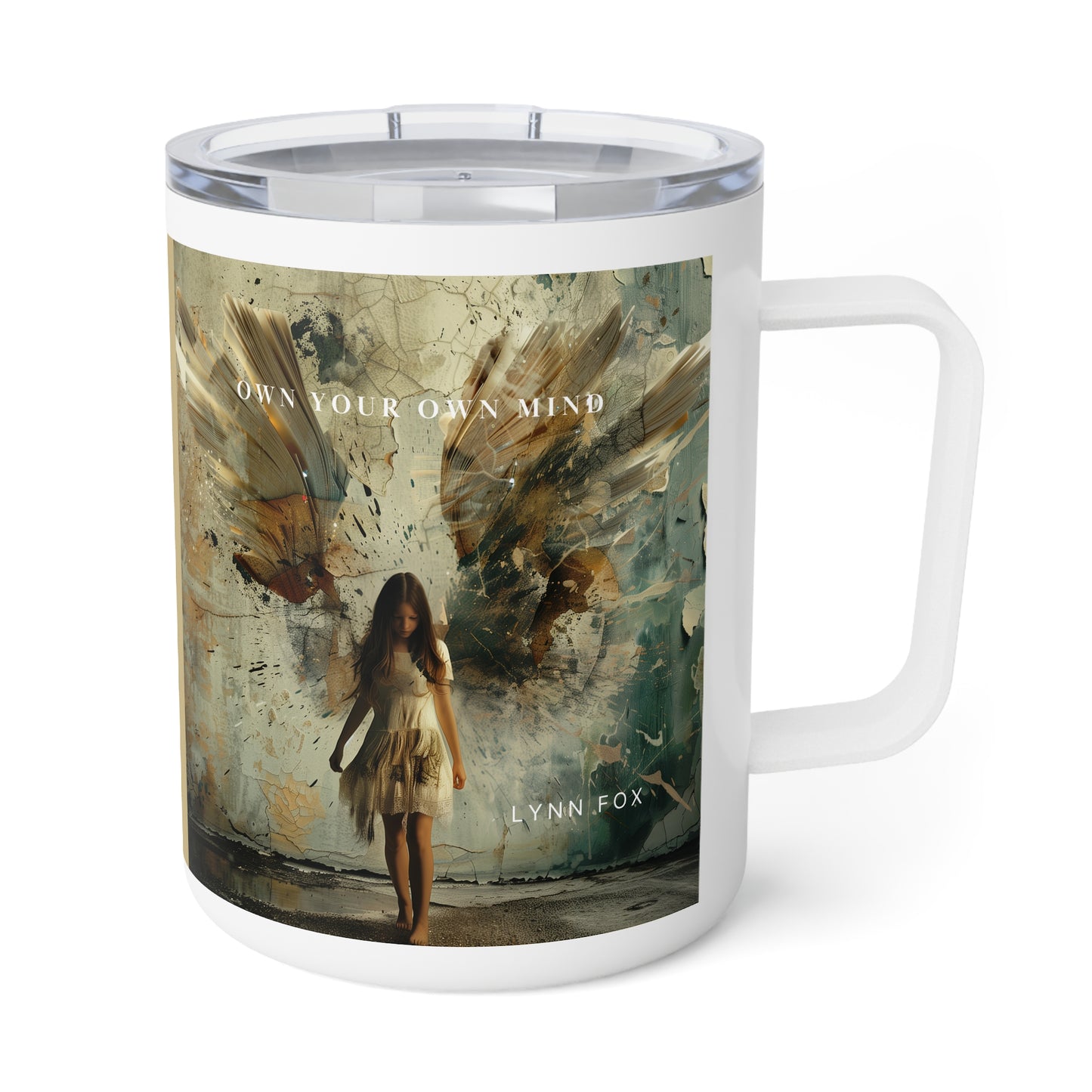 Book Angel Insulated Coffee Mug, 10oz  (Contest Winner - Brazil)